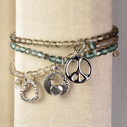 Layered Charms & Stacked Bead Bracelets