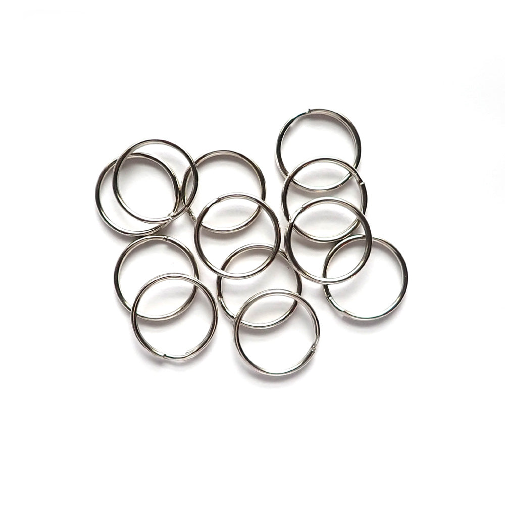 1" Metal Key Rings, Nickel Plated, about 48 pcs