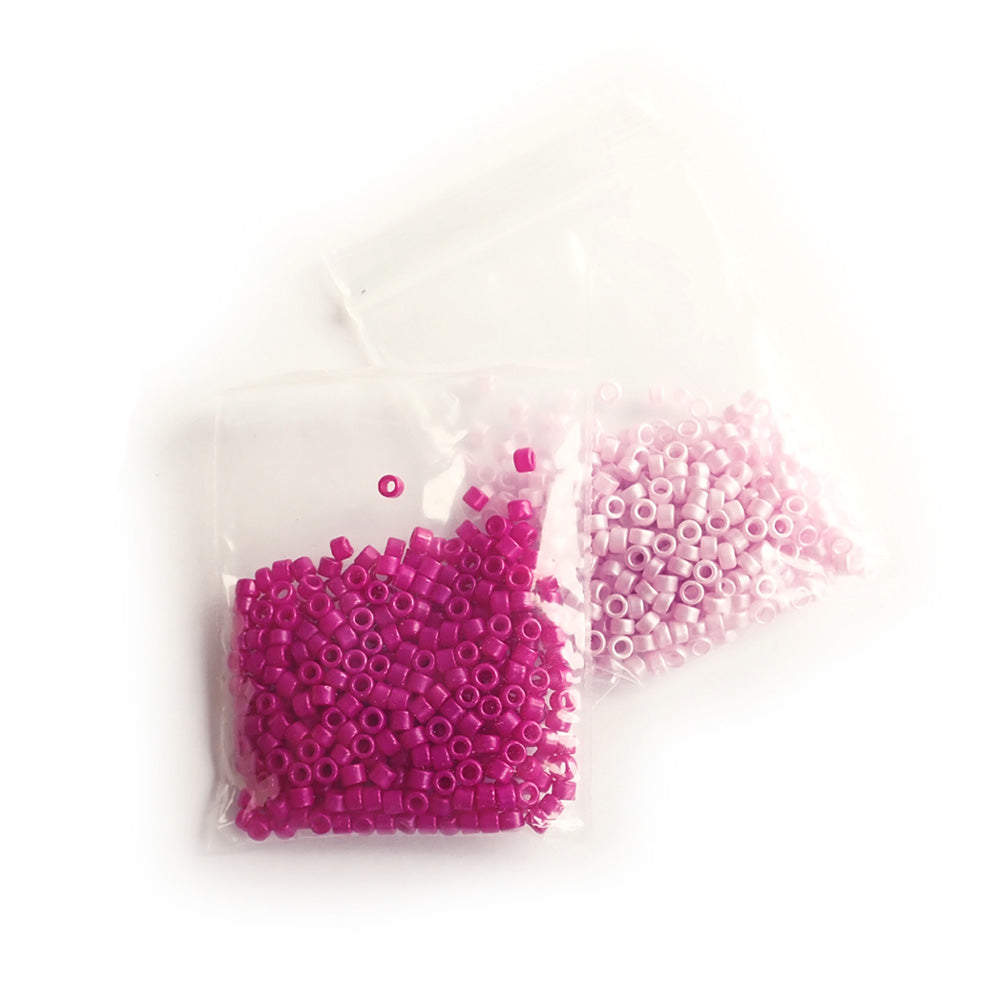 Glass Seed Beads Duo, 2mm, Magenta & Pink, about 750 beads