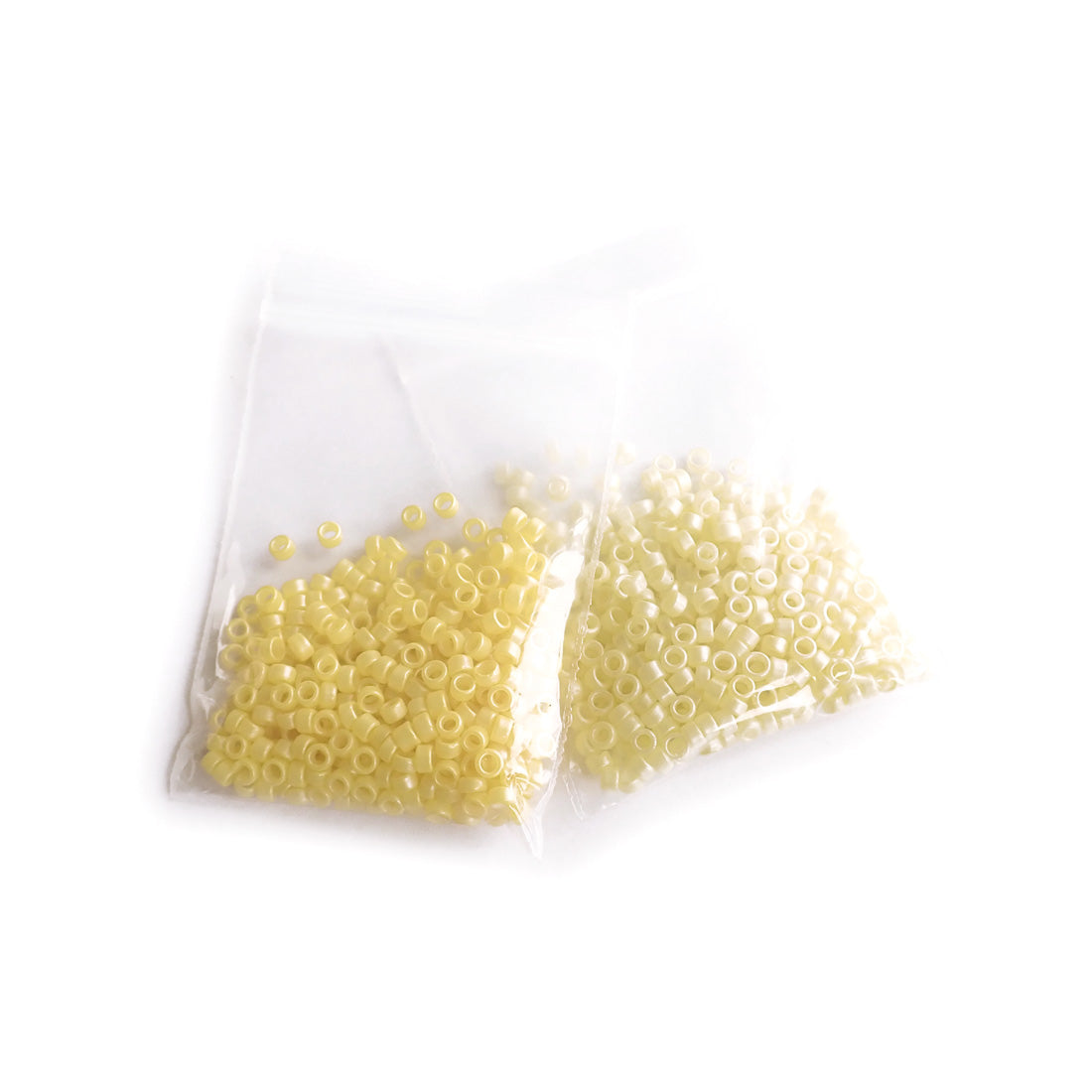 Glass Seed Beads Duo, 2mm, Pastel Yellow & Pale Yellow, about 750 beads