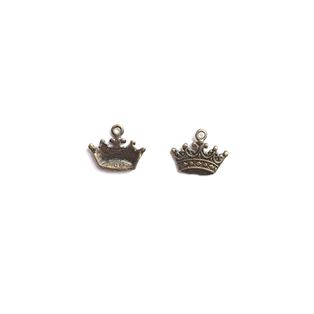 Crown Metal Charms, Antique Bronze Color, about 8 charms, for jewelry making & crafts