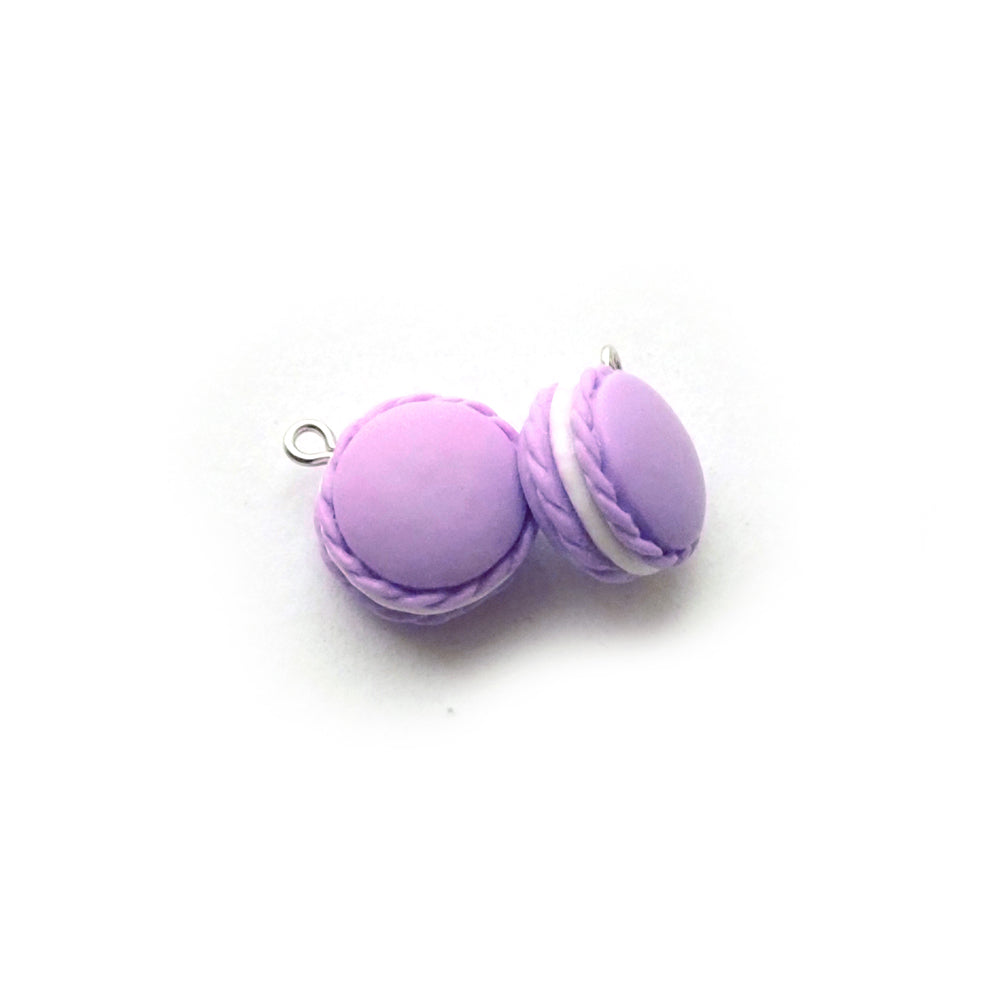 Lilac Purple Plastic Macaron Charms, 5 Charms, for making bracelets & jewelry