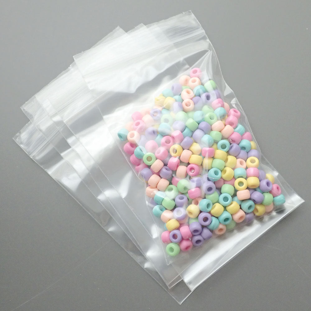 Plastic Transparent Zip Bags 2 mil, Pack of 100, 4x6"