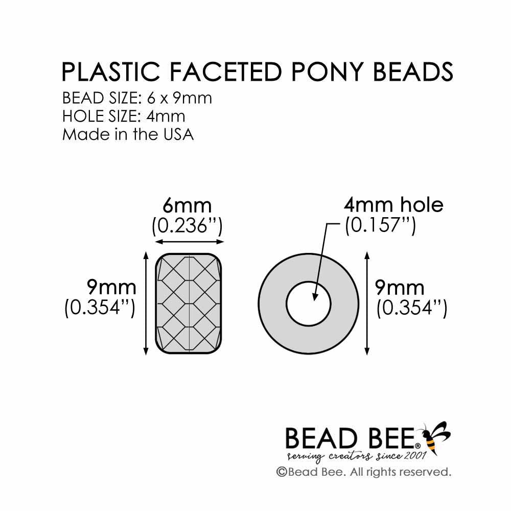 Light Purple Pearl Plastic Faceted Rondelles Pony Beads 6 x 9mm, 500 beads