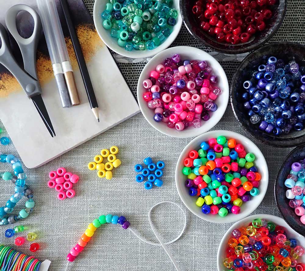 Fun Neon Multi Color Mix Plastic Pony Beads 6 x 9mm, 500 beads