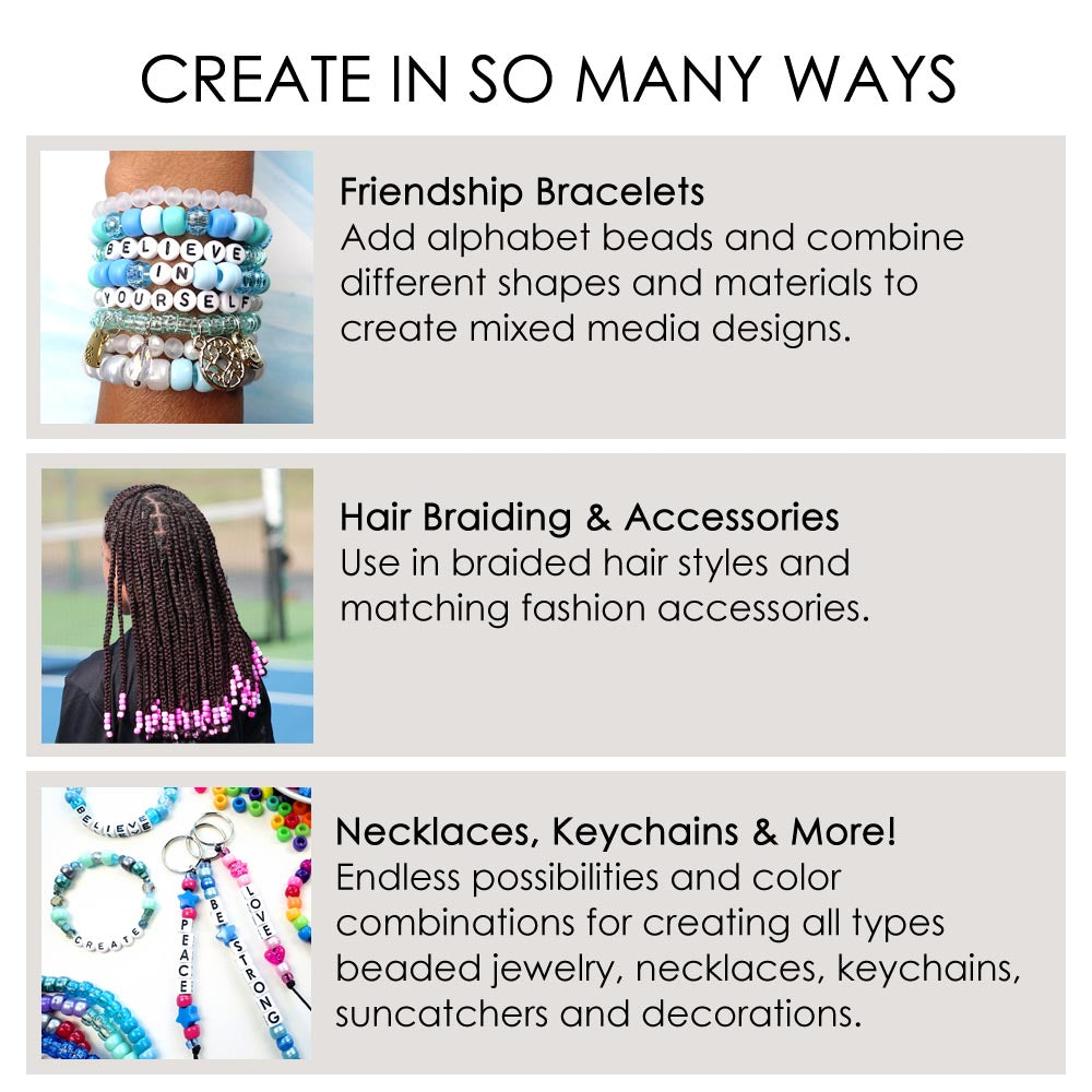 Bright Opaque Multicolor Mix Plastic Pony Beads 6 x 9mm, 500 beads