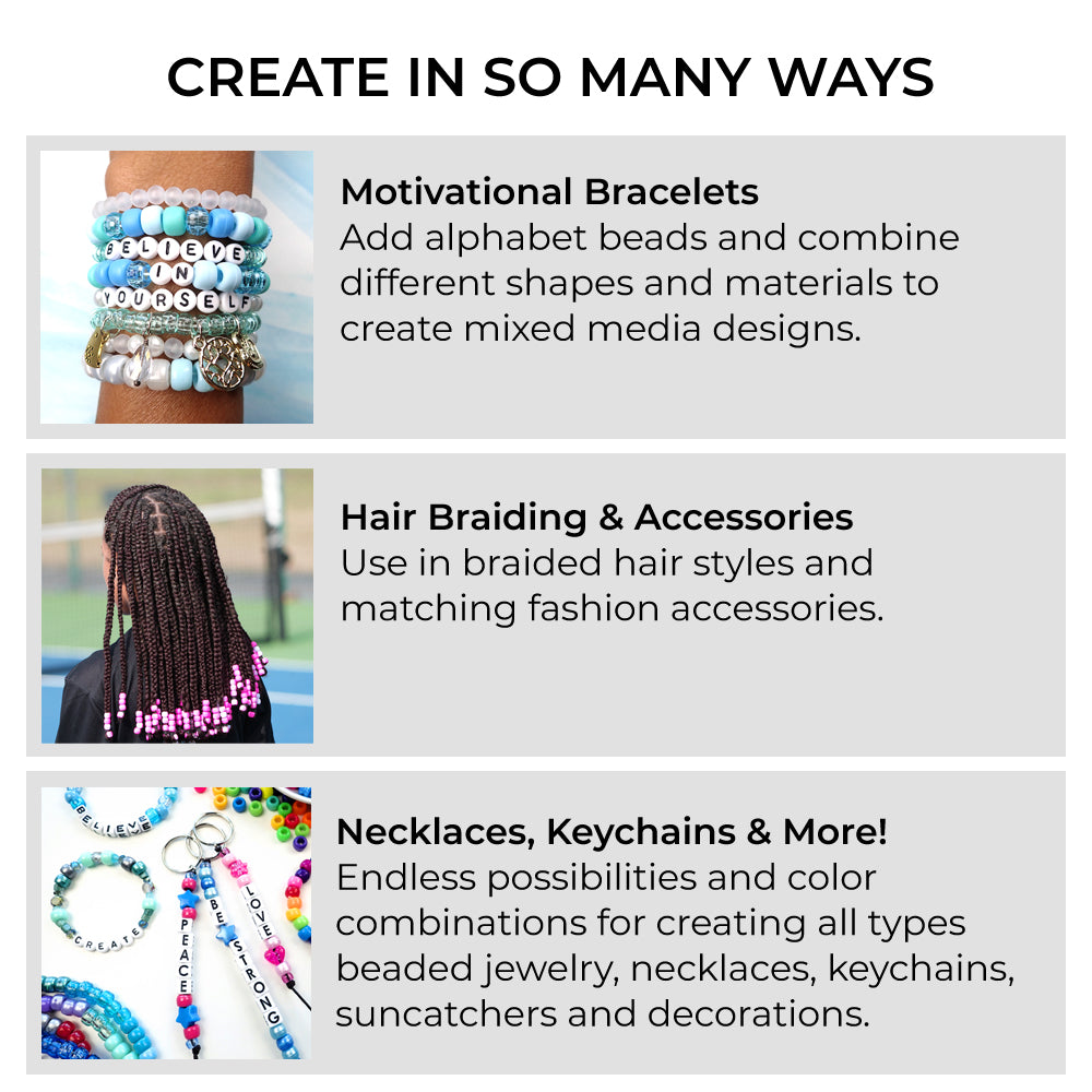 Christmas Festival Mix Plastic Pony Beads 6 x 9mm, 500 beads