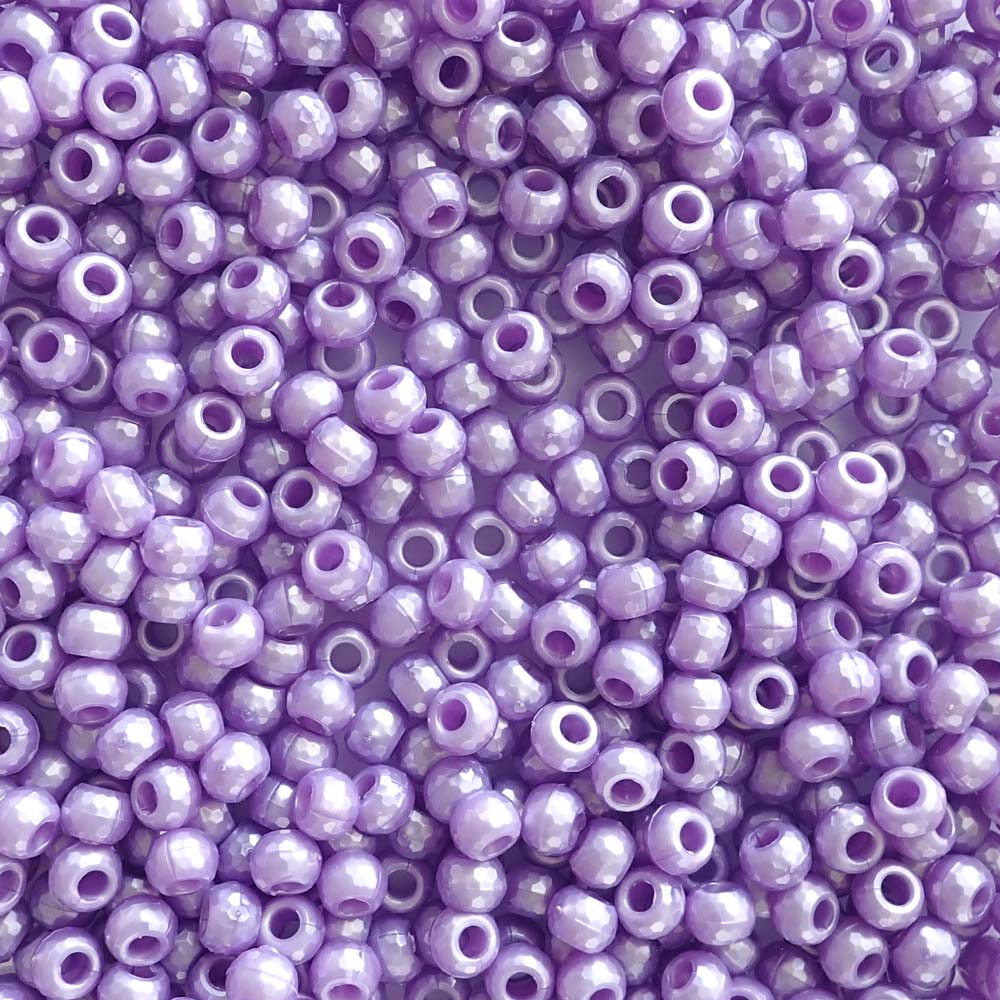 Light Purple Pearl Plastic Faceted Rondelles Pony Beads 6 x 9mm, 500 beads