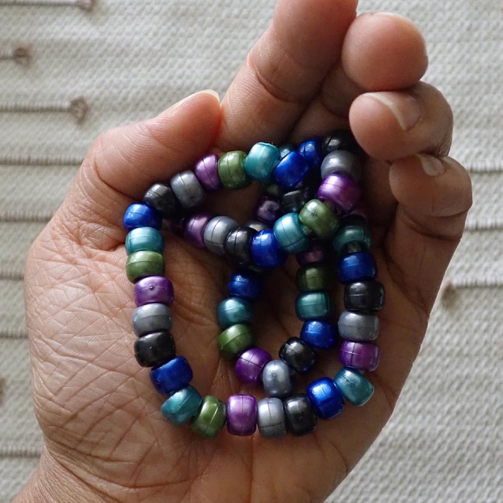 Cool Pearl Multi-color Mix Plastic Pony Beads 6 x 9mm, 500 beads