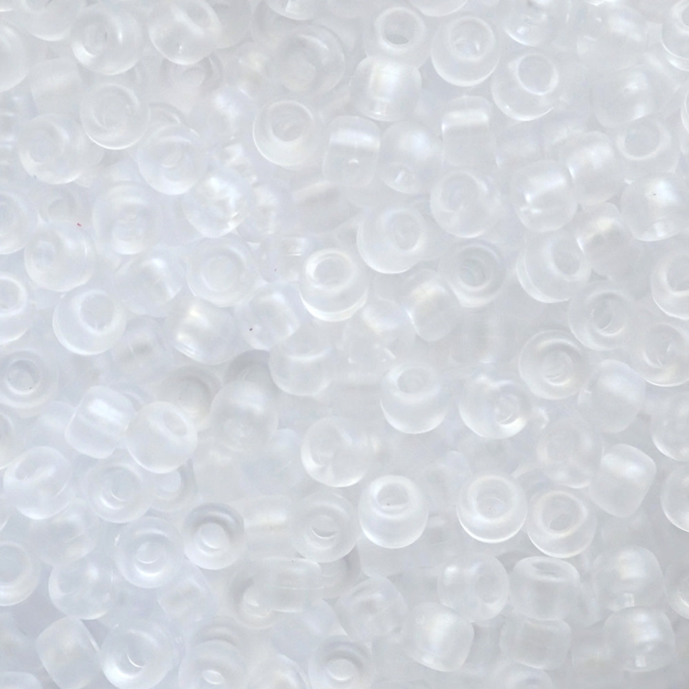 Crystal Frost Plastic Pony Beads 6 x 9mm, 500 beads