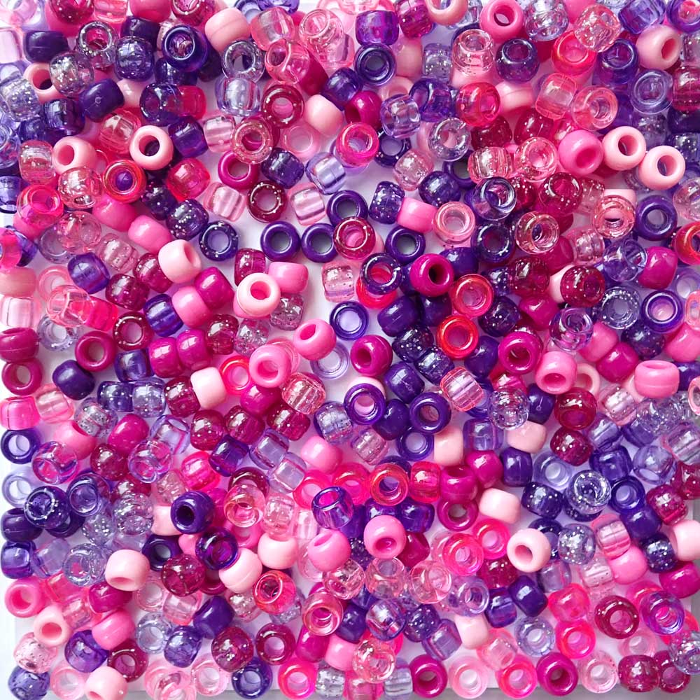 wild berry mix pink & purple pony beads