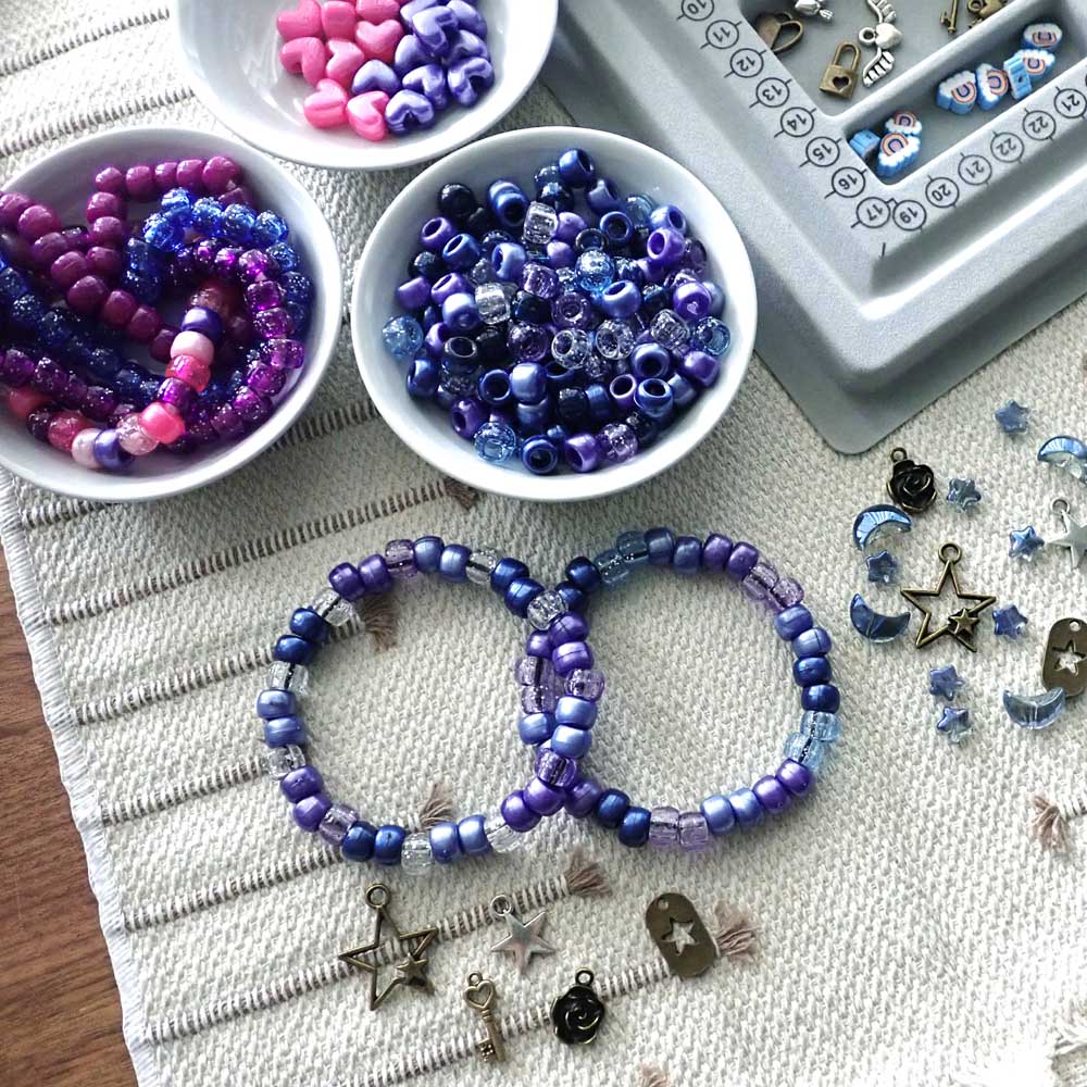 Midnight Sky Mix Plastic Pony Beads 6 x 9mm, 500 beads