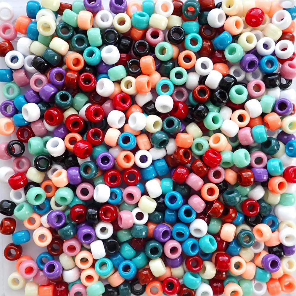 Southwest Mix Plastic Pony Beads 6 x 9mm, 500 beads