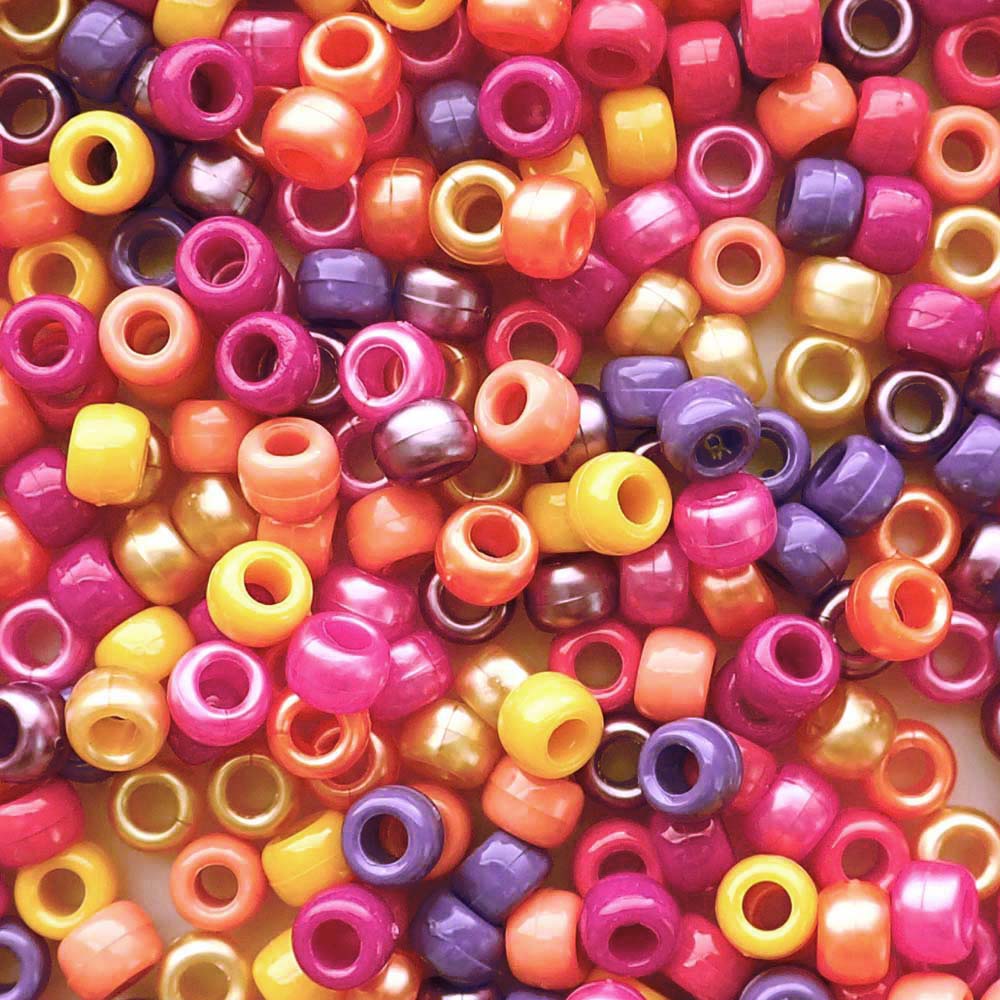 tropical sunset mix pony beads