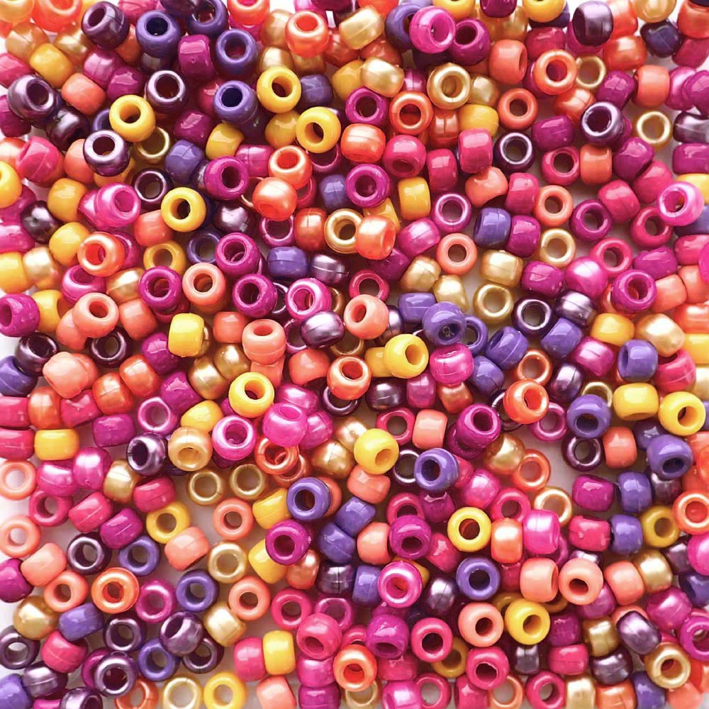 tropical sunset mix pony beads