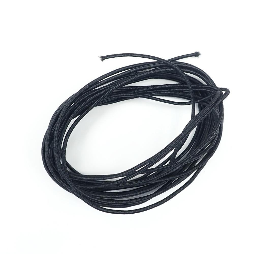 Black Round Elastic Cord, 0.9mm thick, 50 ft spool
