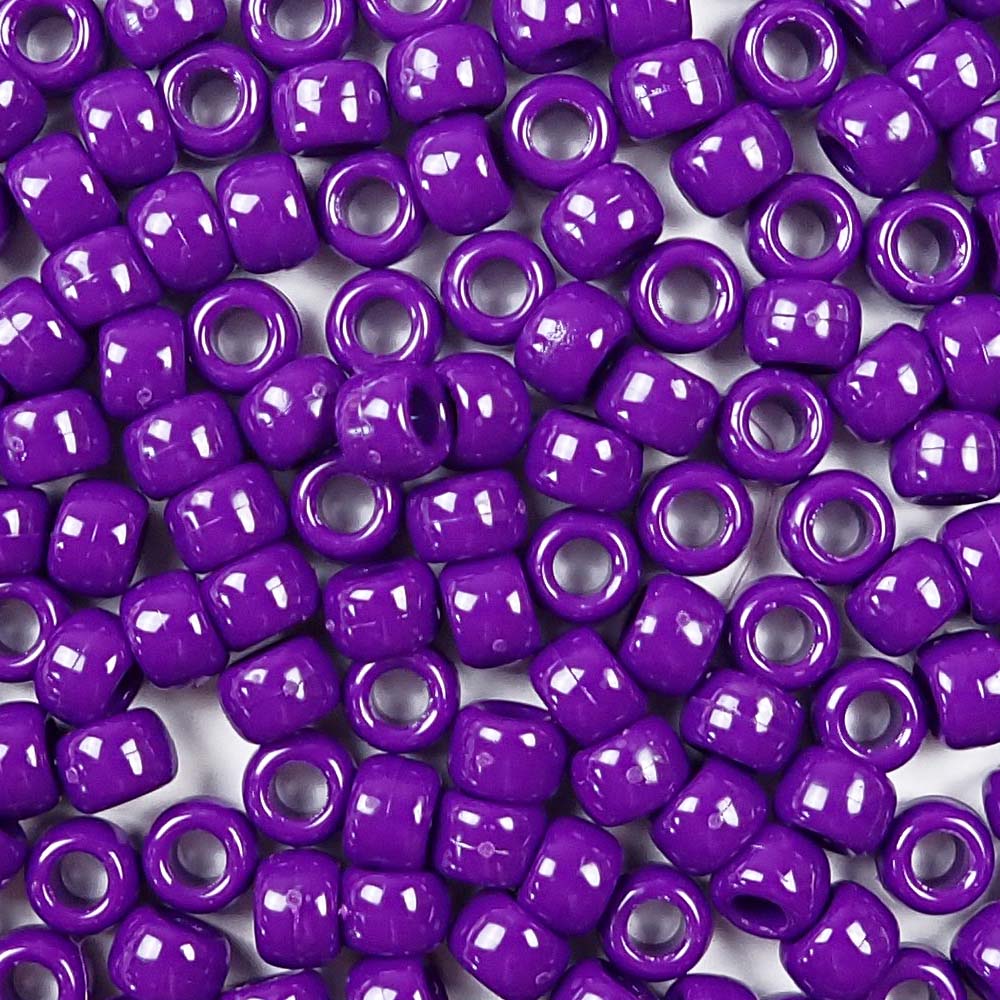 plum purple 6 x 9mm plastic pony beads in bulk