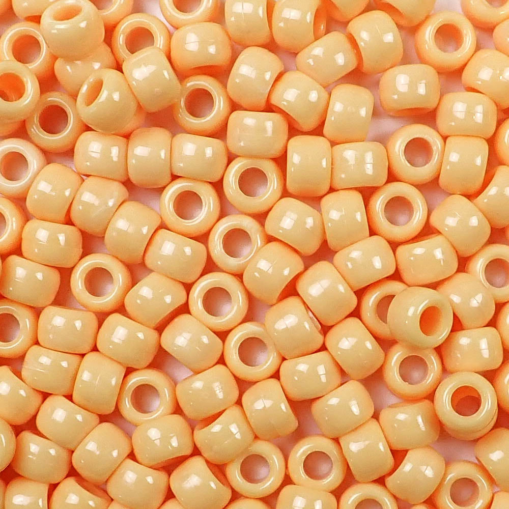 orange sand 6 x 9mm plastic pony beads in bulk