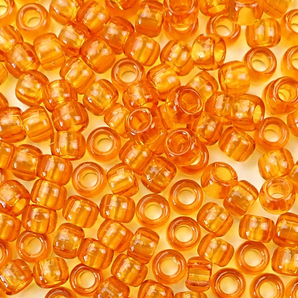 topaz transparent 6 x 9mm plastic pony beads in bulk