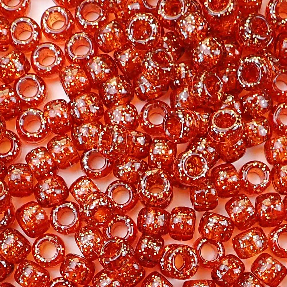 tortoise glitter 6 x 9mm plastic pony beads in bulk