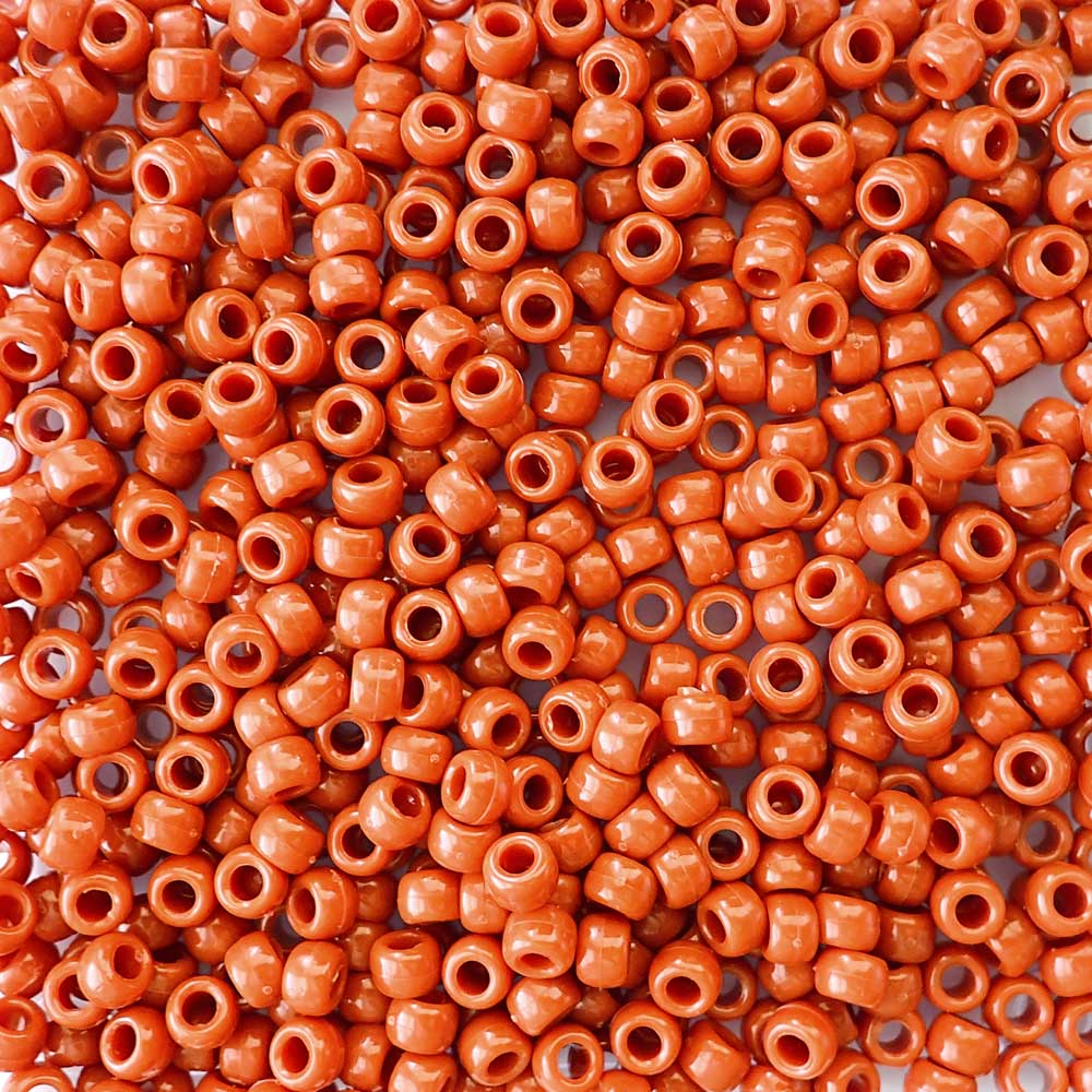 Terra Cotta Plastic Pony Beads 6 x 9mm, 500 beads