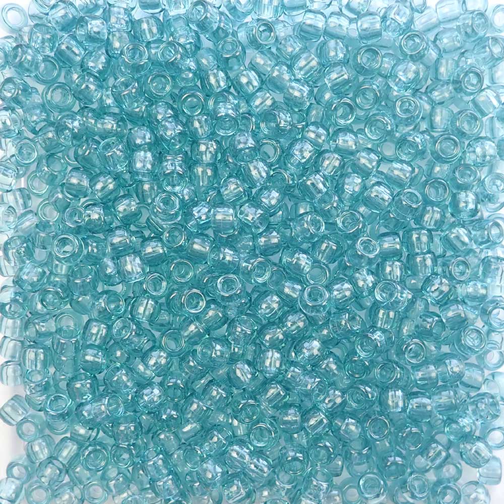 Vintage Light Turquoise Transparent Plastic Pony Beads 6 x 9mm, 500 beads