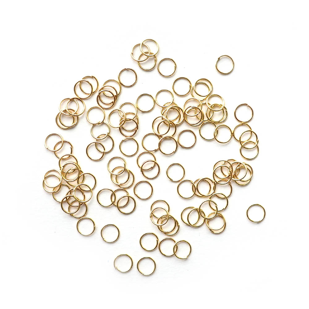 Gold Color Metal Jump Rings, 7mm, about 100 pcs
