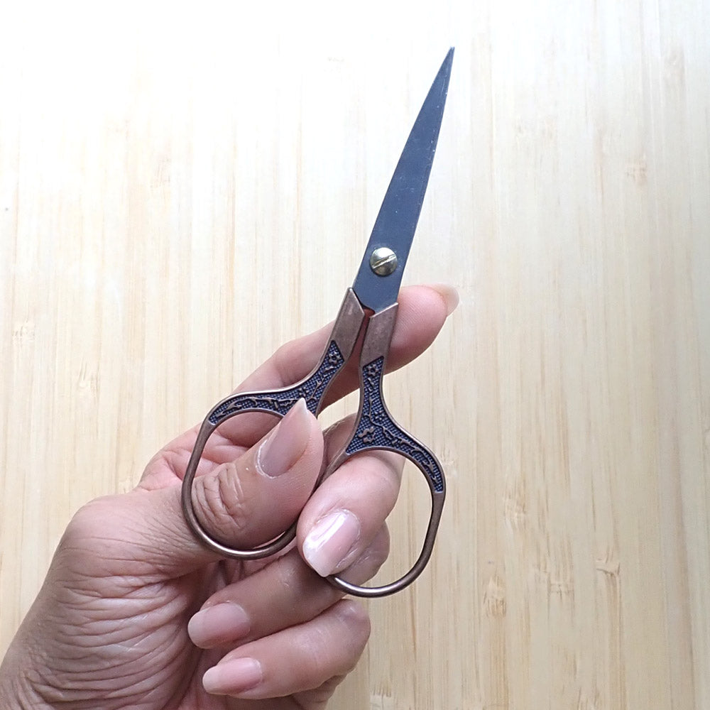 Vintage Style Antique Copper Craft Scissors, 1 pair