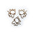 Cat Metal Charms Gold Tone, about 3 pcs