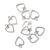 Silver Tone Open Heart Metal Charms 11mm, about 10 charms