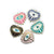 Enamel Evil Eye Heart Charms, Mixed Colors, 5 charms