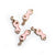 Enamel Cat w/ Curly Tail Metal Charms, Pink, 4 charms