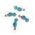 Enamel Cat w/ Curly Tail Metal Charms, Turquoise, 4 charms