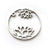 Lotus Circle Silver Stainless Steel 1" Metal Charm, 1 Charm