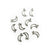 Simple Outline Moon Charms, Silver Tone Color, 10 charms