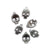 Floral Sugar Skull Metal Charms, Silver Tone, 6 charms