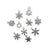 Snowflake Theme Metal Charms, Mixed Shapes, Silver Tone Color, 10 charms