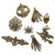 Halloween Theme Metal Charms, Mix Shapes, Antique Bronze, 16 charms