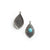 Filigree Pendant w/ Faux Turquoise, Pointed Tear Drop, 2 pcs