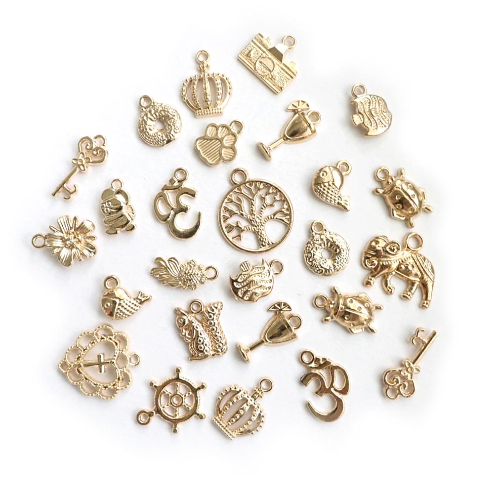 Gold Plated Metal Charms Bulk Gold Charms For Jewelry Making Stino