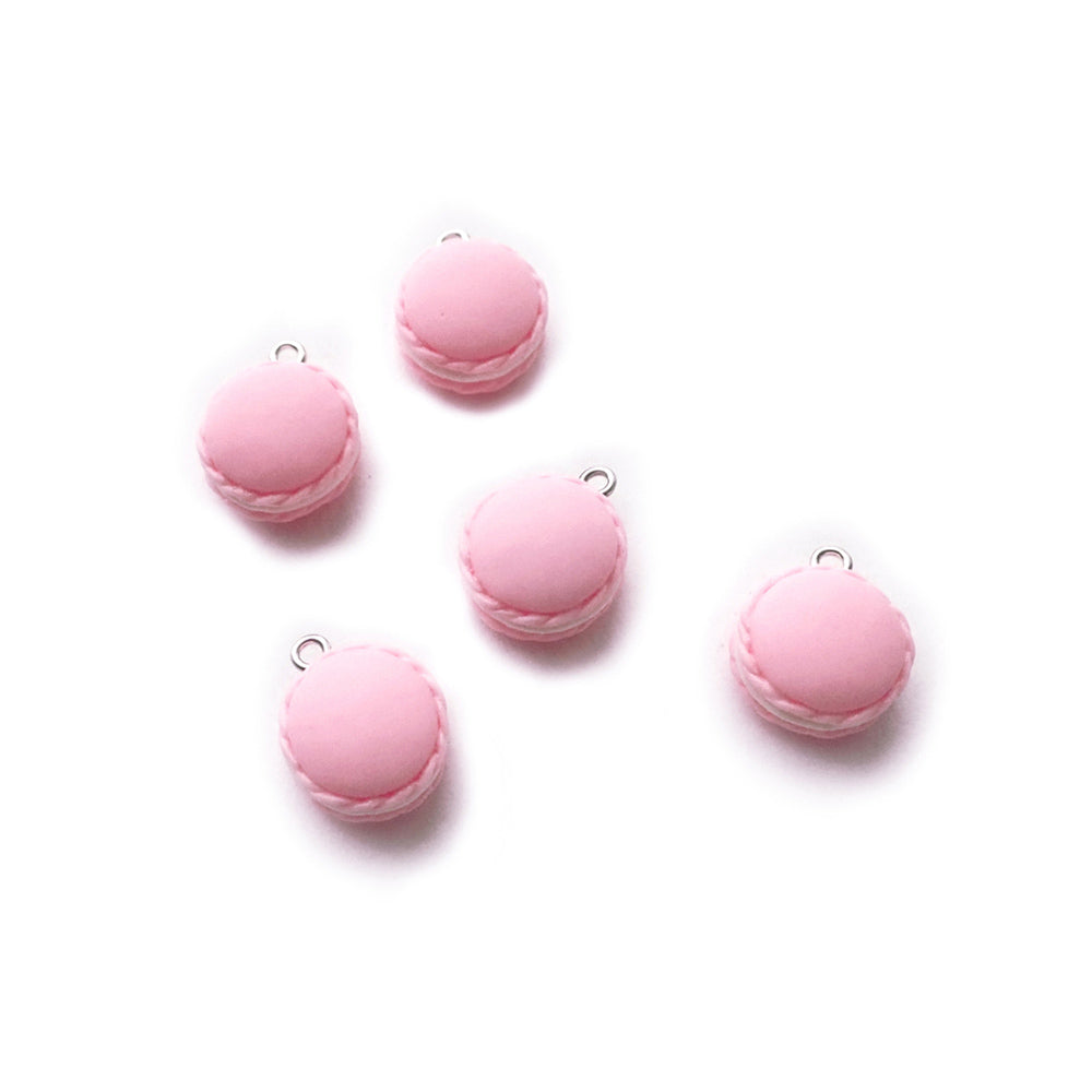 Light Pink Plastic Macaron Charms, 5 Charms, for making bracelets & jewelry