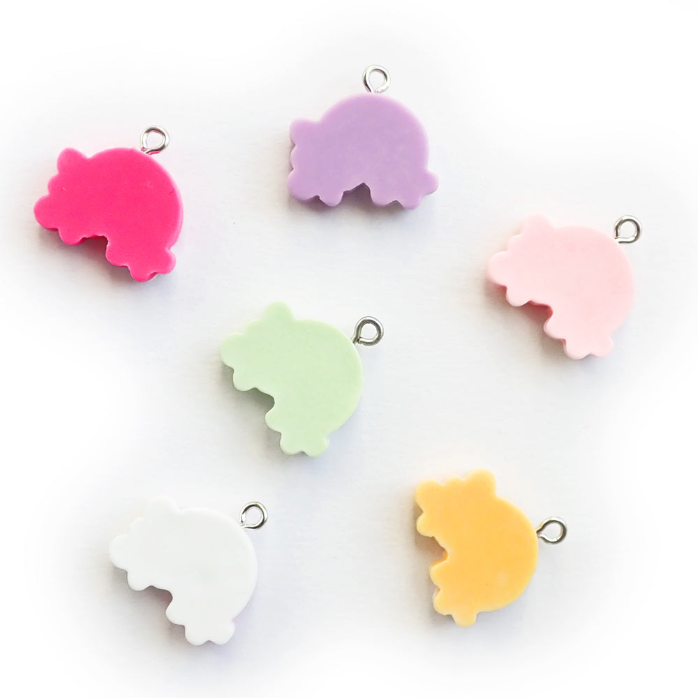 Rainbow Plastic Resin Charms, about 6 charms