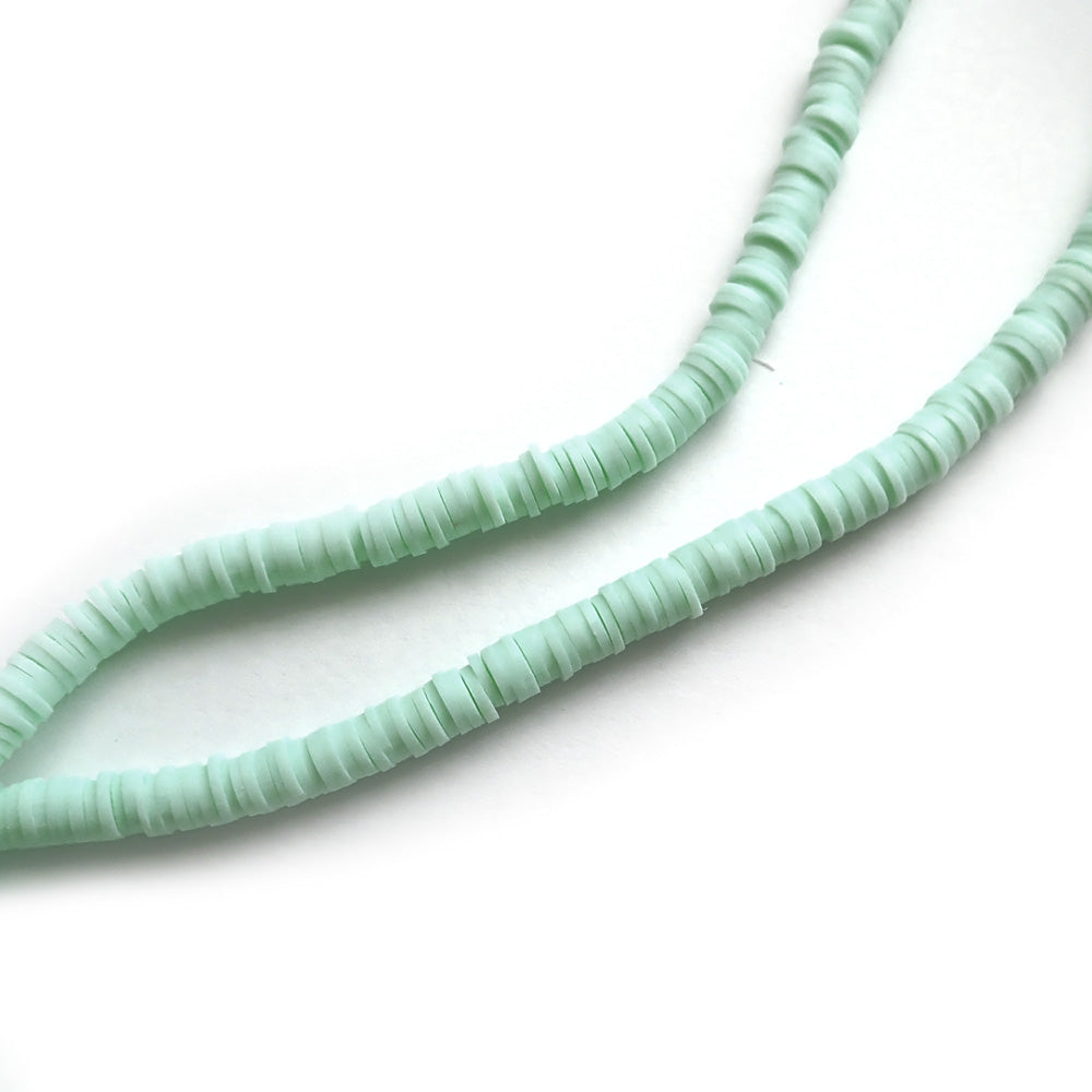 Heishi Polymer Clay Beads, 6mm, Pale Mint Green, 1 strand