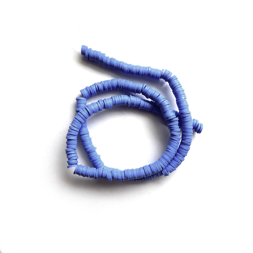 Heishi Polymer Clay Beads, 6mm, Periwinkle Blue, 1 strand