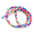 Rainbow Rondelles Polymer Clay Beads, 6mm, Multicolor, 1 strand