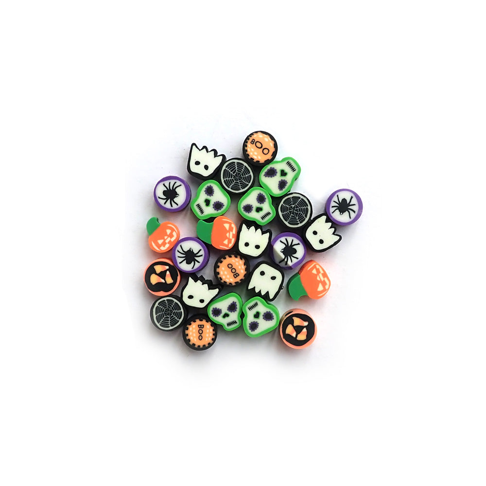 Halloween Theme Polymer Clay Beads, Random Mix, 25 beads