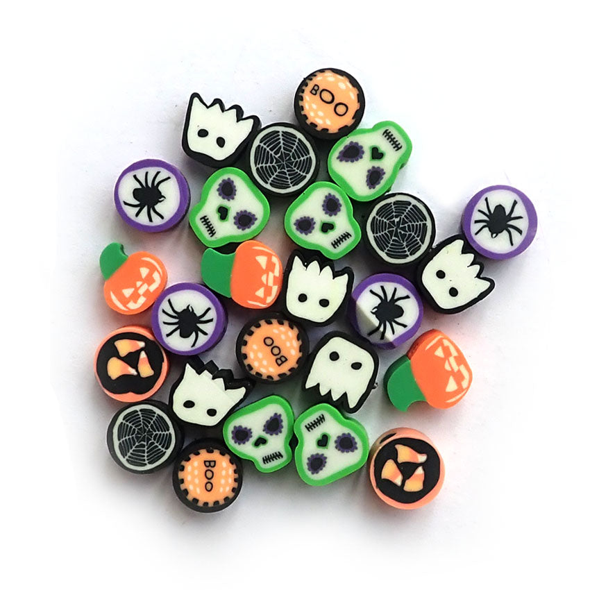 Halloween Theme Polymer Clay Beads, Random Mix, 25 beads