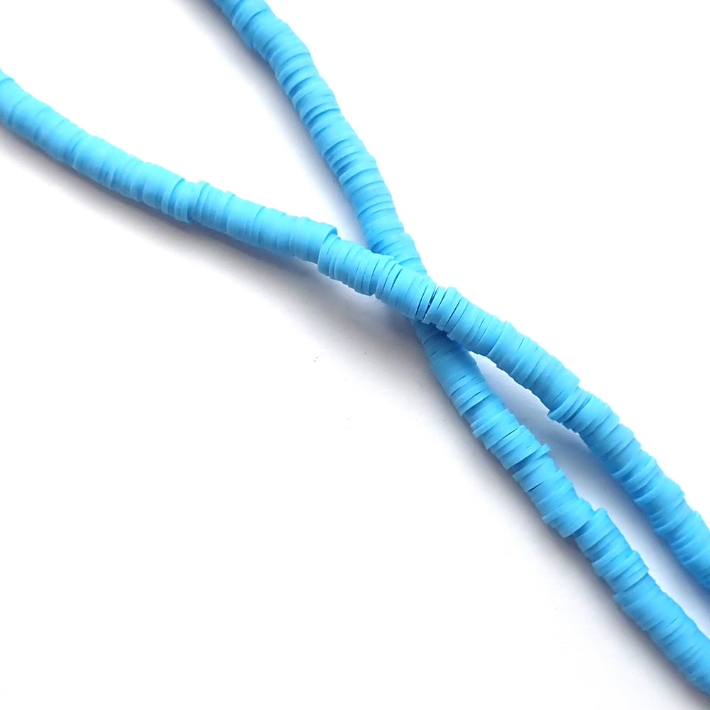 Heishi Polymer Clay Beads, 6mm, Light Blue, 1 strand