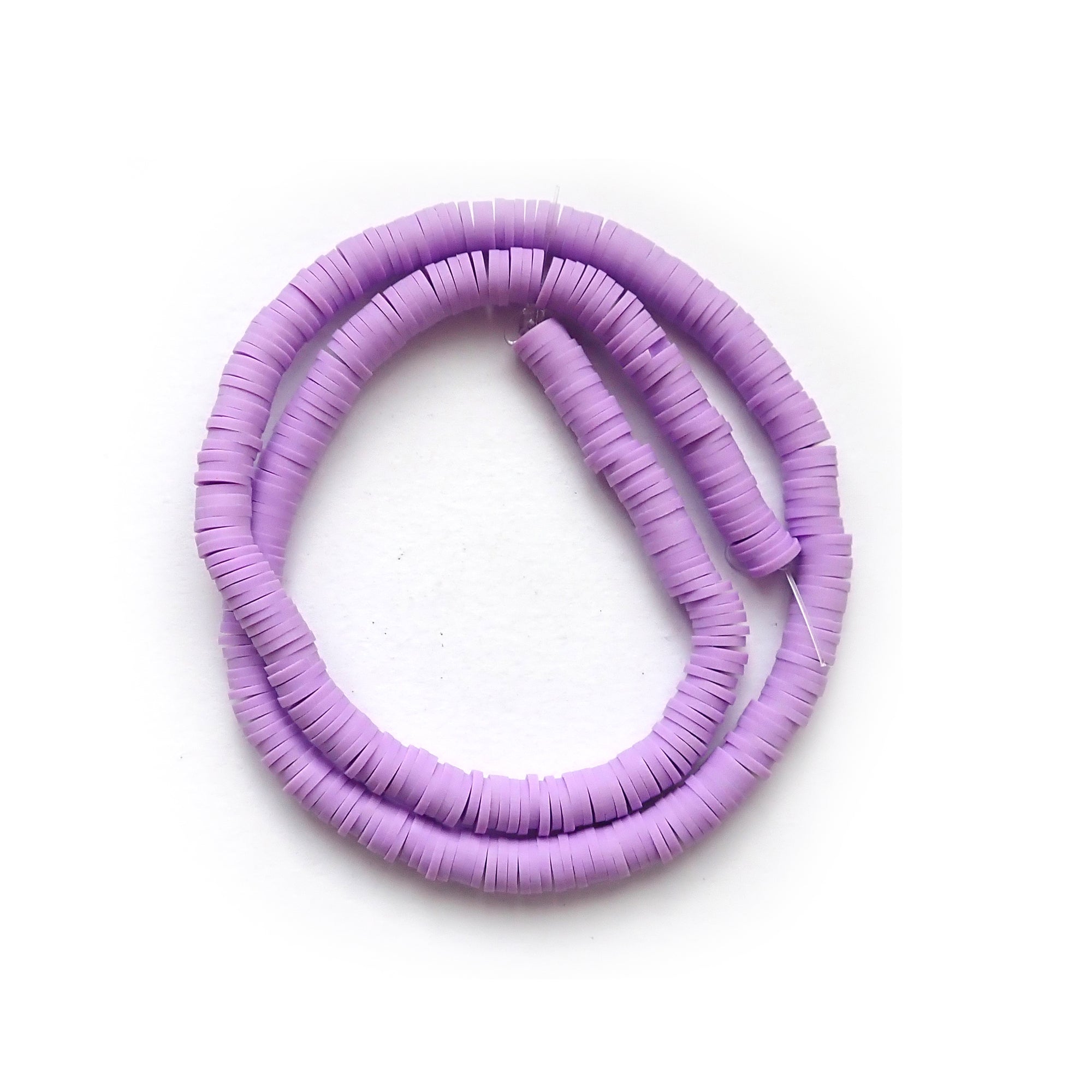 Heishi Polymer Clay Beads, 6mm, Light Purple, 1 strand