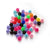 Smiley Face Plastic Star Beads, Mixed Colors, 12mm, 50 beads